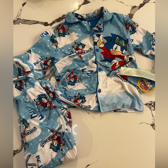 Sonic the Hedgehog Ski Boys Pajama Set NWT - Picture 1 of 5